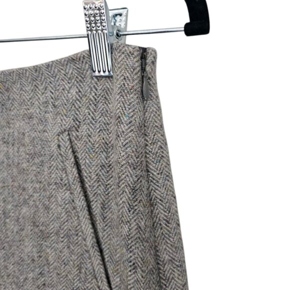 Talbots Grey Wool Tweed Herringbone Mini Skirt Size 6 - Picture 5 of 11